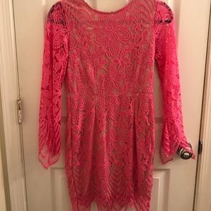 Pink lace dress